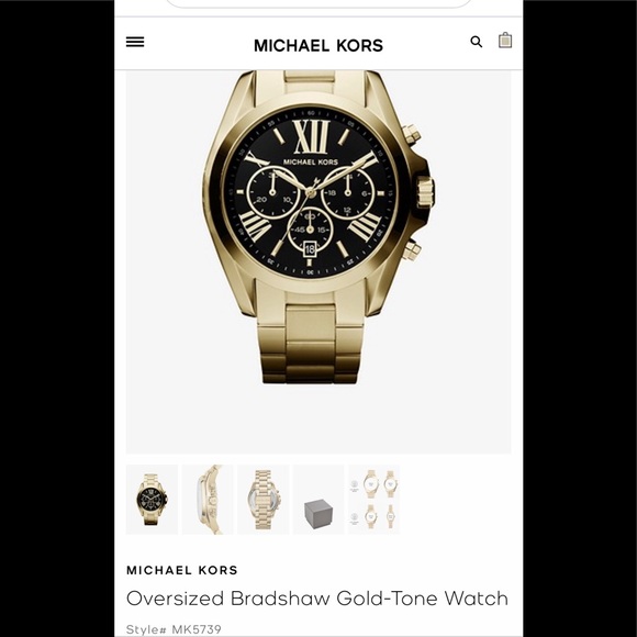 Michael Kors Bradshaw Gold -Tone Watch Gold - Picture 7 of 7